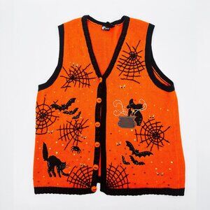 Novelty Plus Size Halloween Knit Button Up Cardigan - 1X